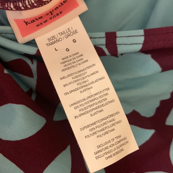 Nwt Kate spade floral halter plunging neckline one piece swimsuit Large - Picture 11 of 15